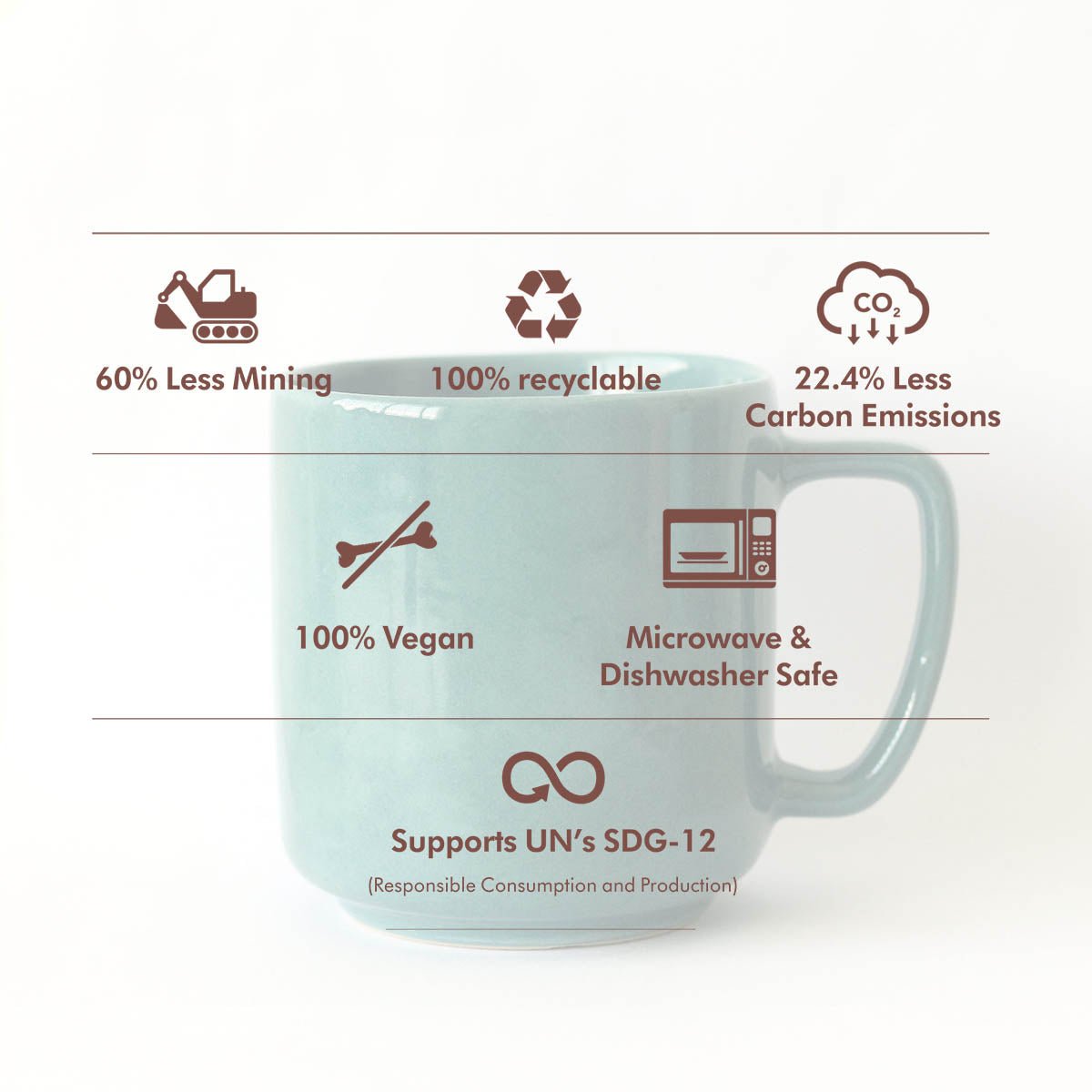 Vana Ecofriendly Recycled Ceramic Coffee Mug | Verified Sustainable by Brown Living™