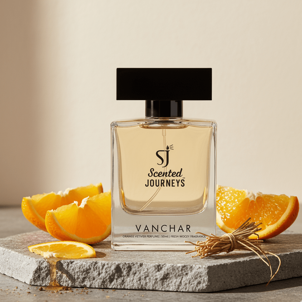 Vanchar Orange Vetiver Perfume 50ml | Fresh Woody Fragrance – Perfume on Brown Living™. SKU: SJEDPVAN50. Img 1.
