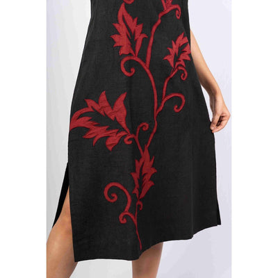 Vanya Cowl Neck Dress With Applique Work – Womens Dress on Brown Living™. SKU: HD1014BXSN. Img 17.