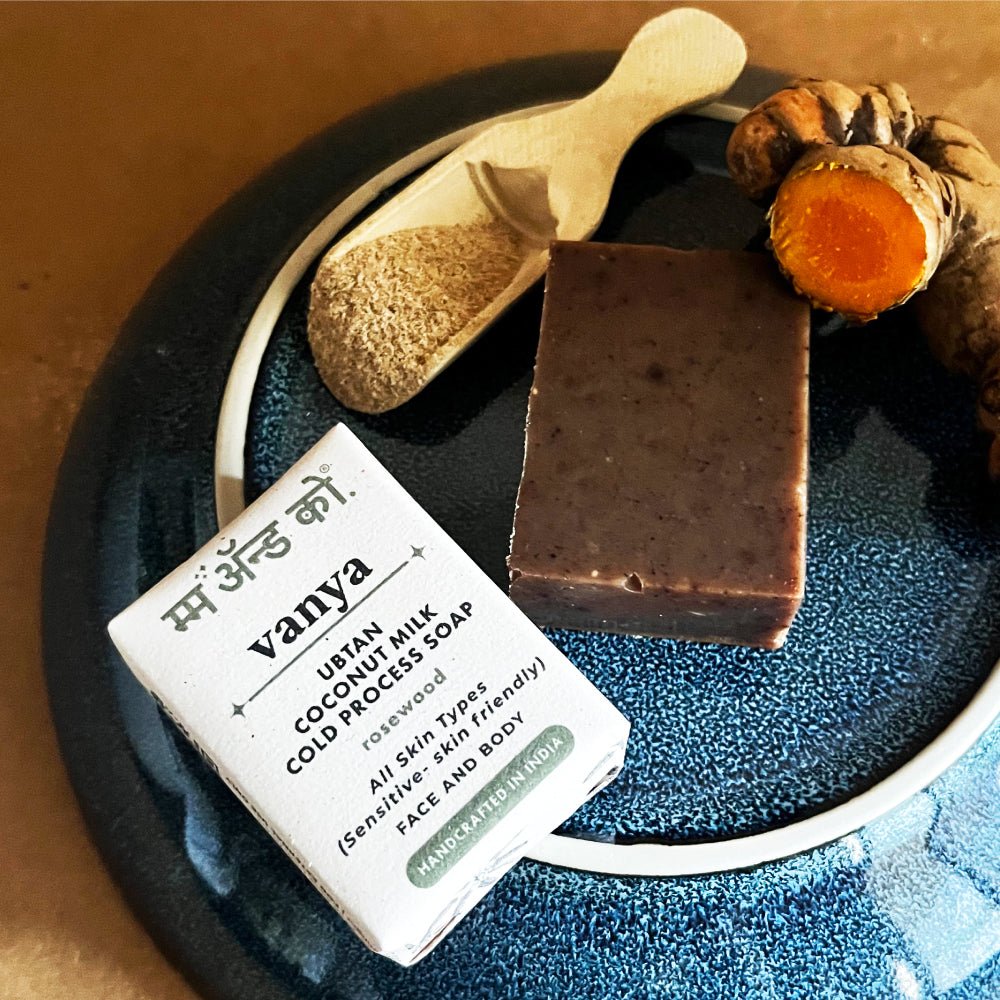 Vanya Ubtan Coconut Milk Cold Process Soap – Body Soap on Brown Living™. SKU: SCB08. Img 7.