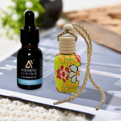 Vase Shape Car Aromatizer/Diffuser Bottle with Essential Oil | Verified Sustainable by Brown Living™