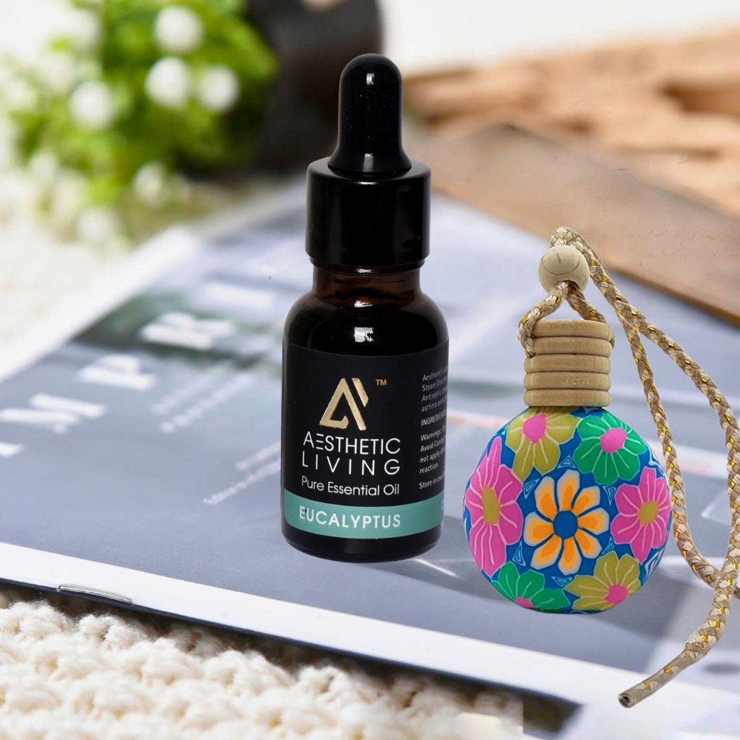 Vase Shape Car Aromatizer/Diffuser Bottle with Essential Oil | Verified Sustainable by Brown Living™