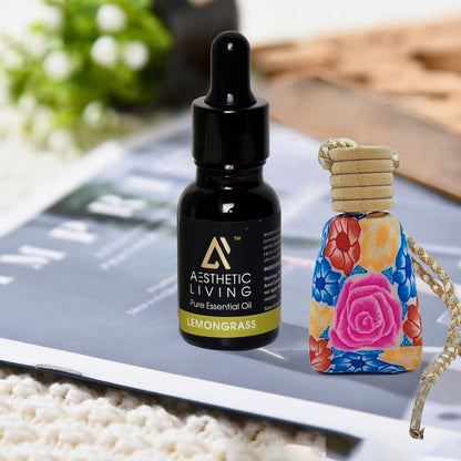 Vase Shape Car Aromatizer/Diffuser Bottle with Essential Oil | Verified Sustainable by Brown Living™