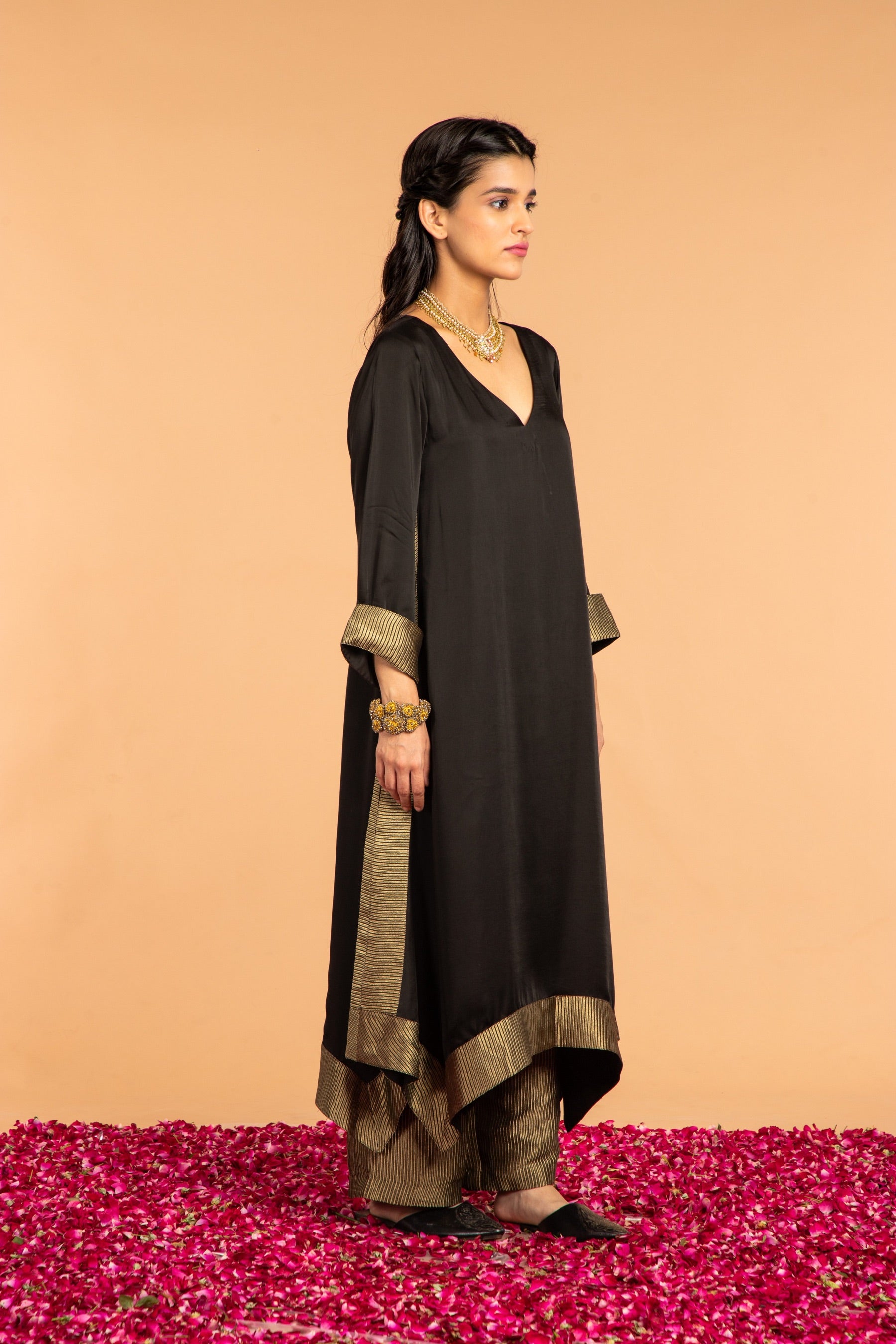 Kamal Asymmetrical Modal Satin Tunic | Verified Sustainable by Brown Living™