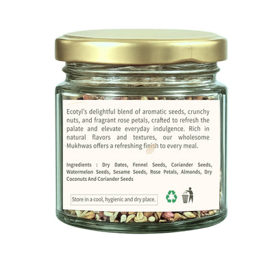 Vedic Mukhwas | Refreshing Mouth Freshener | Nuts & Seeds Mix | 85g – Aftermeals on Brown Living™. SKU: ECOTYL00053. Img 6.