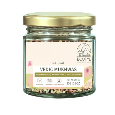 Vedic Mukhwas | Refreshing Mouth Freshener | Nuts & Seeds Mix | 85g – Aftermeals on Brown Living™. SKU: ECOTYL00053. Img 1.