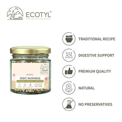 Vedic Mukhwas | Refreshing Mouth Freshener | Nuts & Seeds Mix | 85g – Aftermeals on Brown Living™. SKU: ECOTYL00053. Img 4.