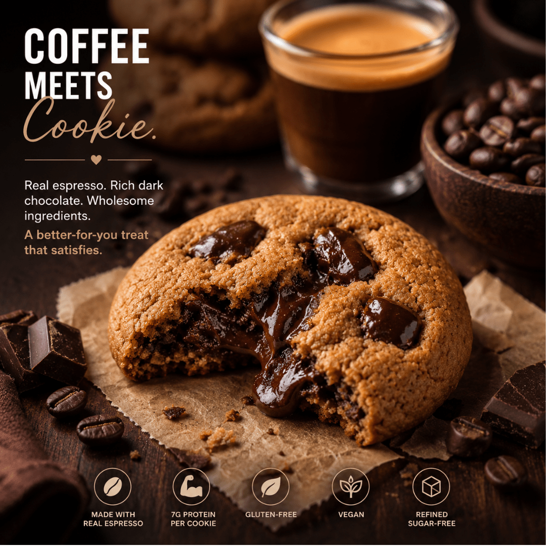 Vegan Espresso Cookies | Gluten-Free & Refined Sugar-Free (Pack of 2) – Healthy Snacks on Brown Living™. SKU: ESC. Img 4.