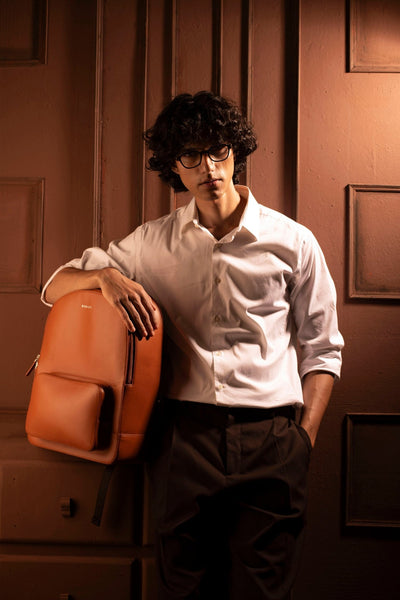 Vegan Leather Laptop Backpack for Everyday Use – Backpacks on Brown Living™. SKU: BL-BPK-BRN-002. Img 2.