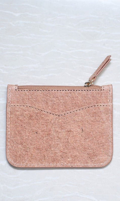 Vegan Pocket Card Holder | Coconut Leather Eco - Friendly Wallet – Passport Wallet on Brown Living™. SKU: zk222-1. Img 3.