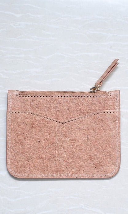 Vegan Pocket Card Holder | Coconut Leather Eco - Friendly Wallet – Passport Wallet on Brown Living™. SKU: zk222-1. Img 3.