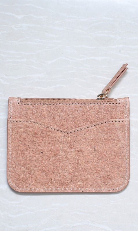 Vegan Pocket Card Holder | Coconut Leather Eco - Friendly Wallet – Passport Wallet on Brown Living™. SKU: zk222-1. Img 3.