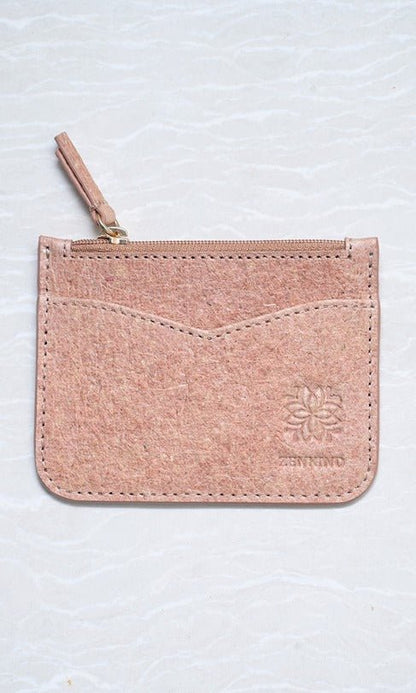 Vegan Pocket Card Holder | Coconut Leather Eco - Friendly Wallet – Passport Wallet on Brown Living™. SKU: zk222-1. Img 2.