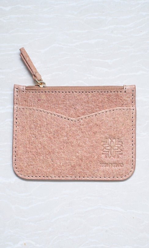 Vegan Pocket Card Holder | Coconut Leather Eco - Friendly Wallet – Passport Wallet on Brown Living™. SKU: zk222-1. Img 2.