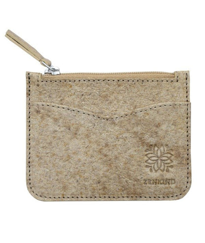 Vegan Pocket Card Holder | Coconut Leather Eco - Friendly Wallet – Passport Wallet on Brown Living™. SKU: zk222-2. Img 6.