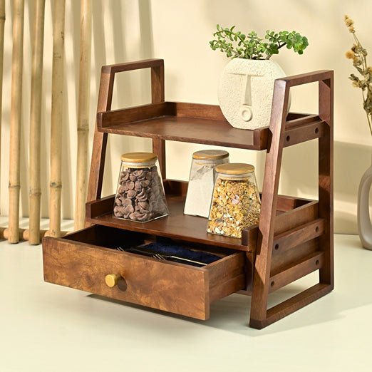 Versatile Wooden Organizer with Drawer | Verified Sustainable by Brown Living™