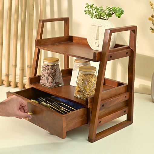 Versatile Wooden Organizer with Drawer | Verified Sustainable by Brown Living™