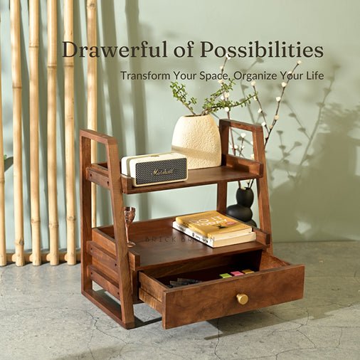 Versatile Wooden Organizer with Drawer | Verified Sustainable by Brown Living™