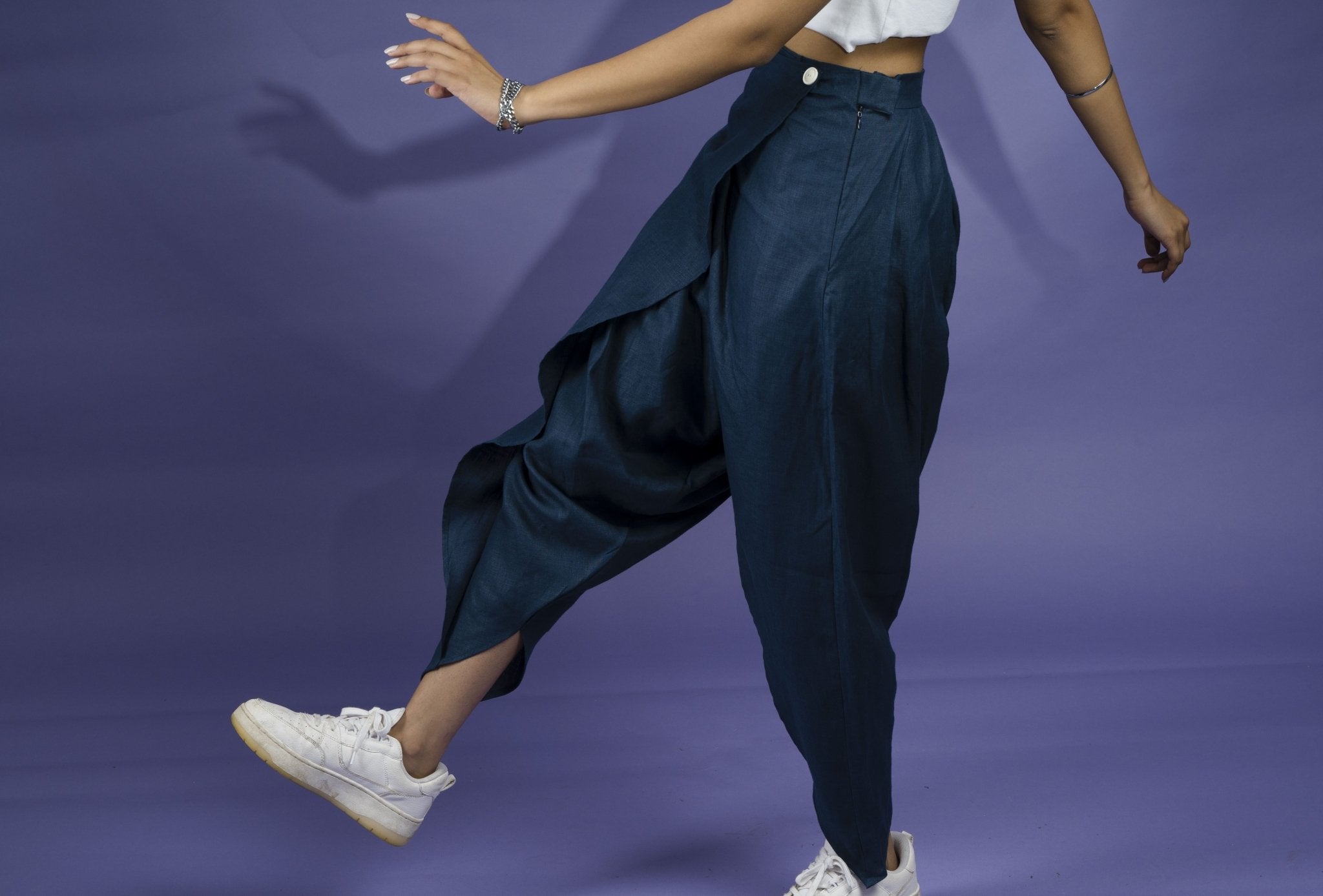 Vesper Set Hemp Blazer with Dhoti Pants | Stylish Co - Ord Set – Womens Co - Ord Sets on Brown Living™. SKU: BL_HOA16. Img 4.