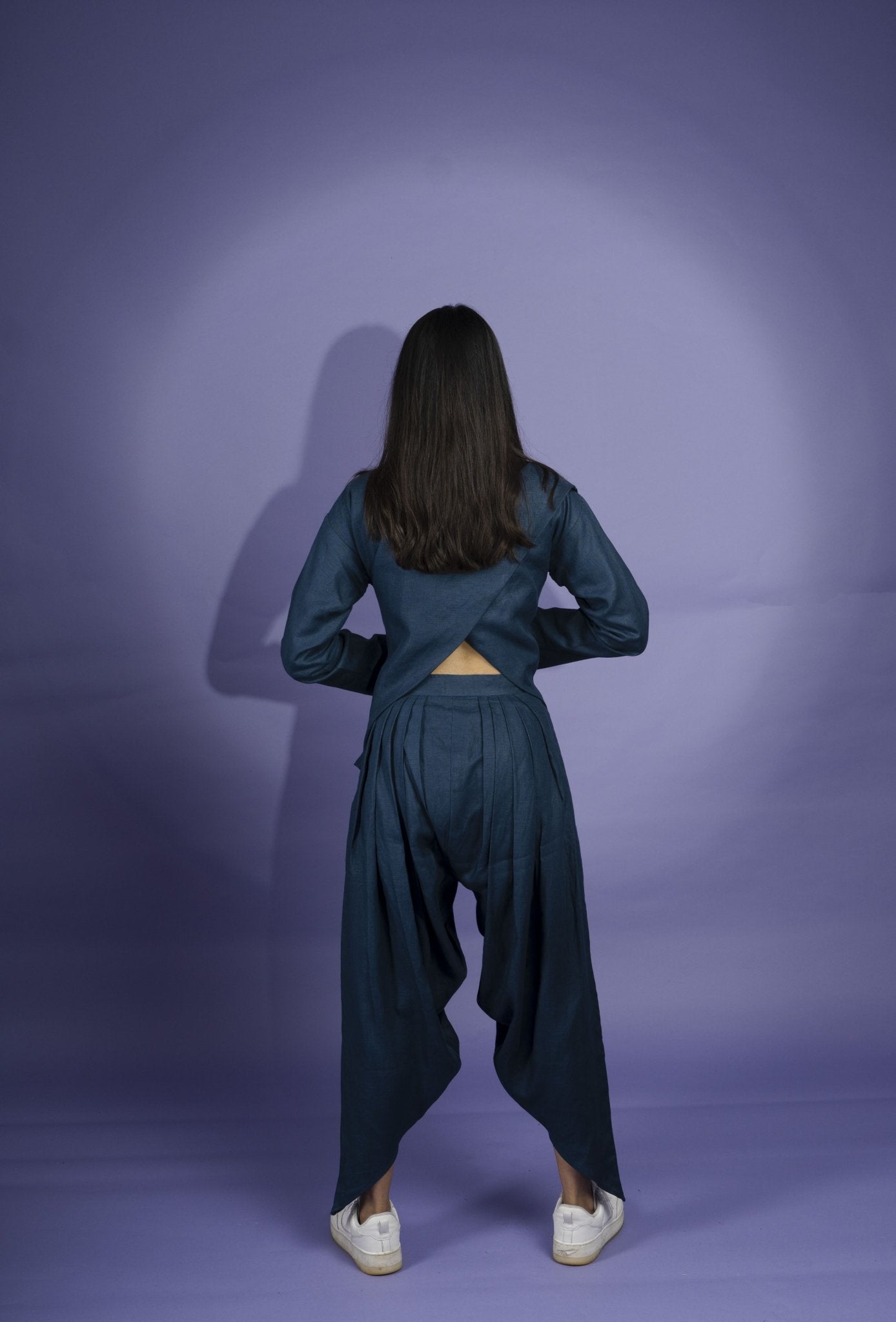 Vesper Set Hemp Blazer with Dhoti Pants | Stylish Co - Ord Set – Womens Co - Ord Sets on Brown Living™. SKU: BL_HOA17. Img 3.