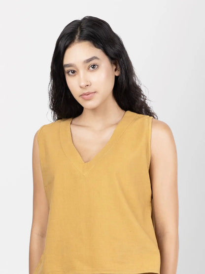 Vezee - Sleeveless V - neck Top – Womens Top on Brown Living™. SKU: pH2811. Img 1.