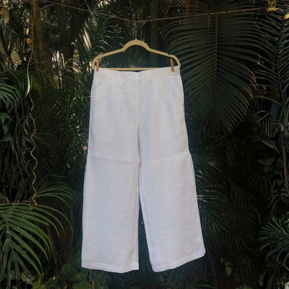 Vianca White Hemp Pants – Womens Pant on Brown Living™. SKU: JDS6014-XS. Img 1.