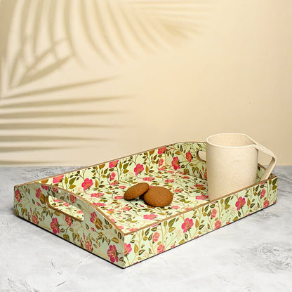 Vibrant Floret Trays with Curved Handle - Pack of 3 – Home Decor by The Mohraj available on Brown Living™. Blossom Trays With Curved Handles . SKU: MJ00160TYV. Img 5.