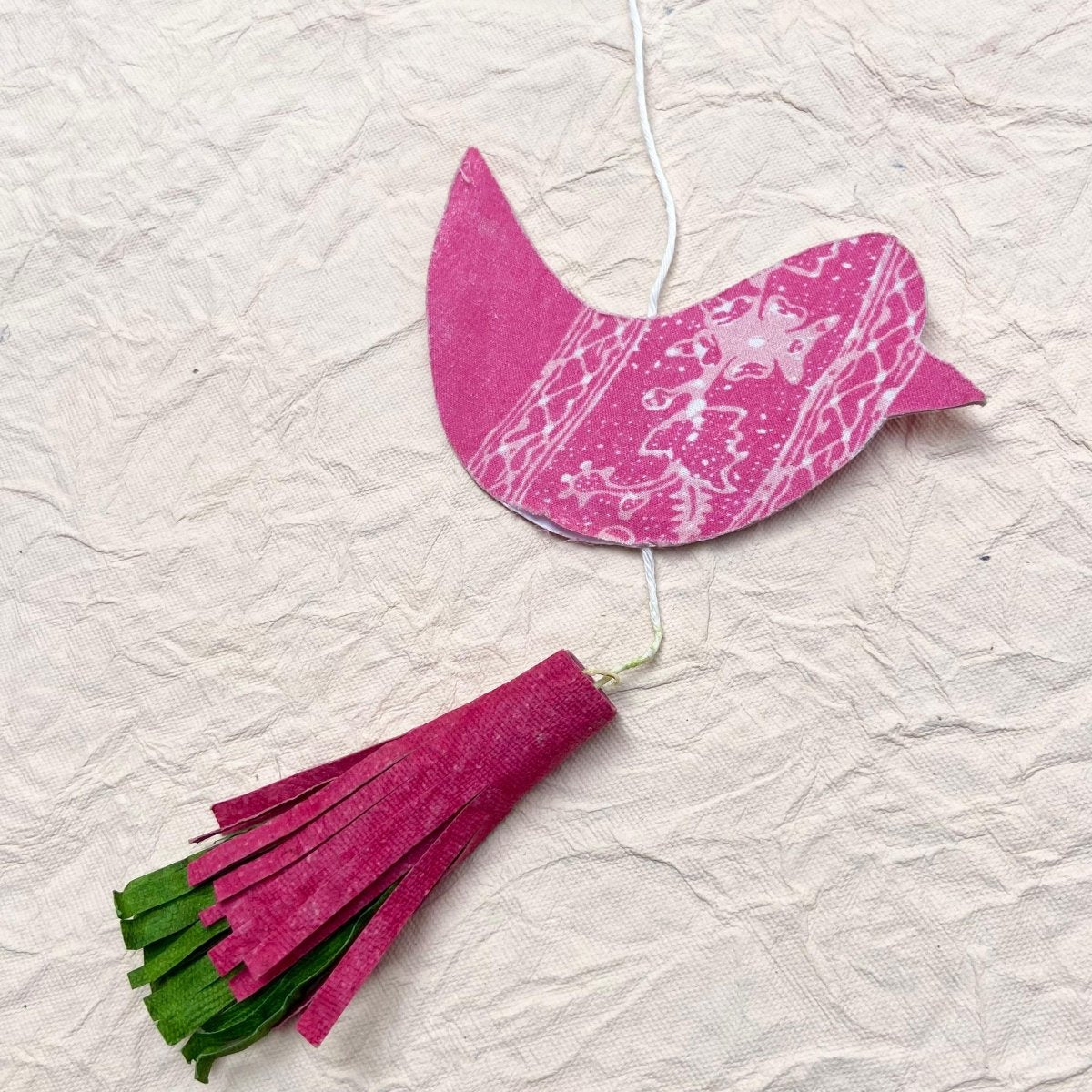 Vibrant Handmade Bird Cloth Dangler | Sustainable Patchwork Decor – Home Decor by Aftertaste available on Brown Living™. . SKU: 7063037031. Img 1.
