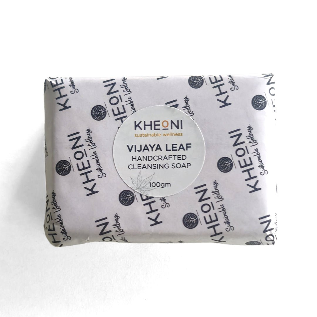 Vijaya Leaf Handcrafted Cleansing Soap | Natural Herbal Bath Bar – Soap on Brown Living™. SKU: KHVLS - 0001. Img 1.