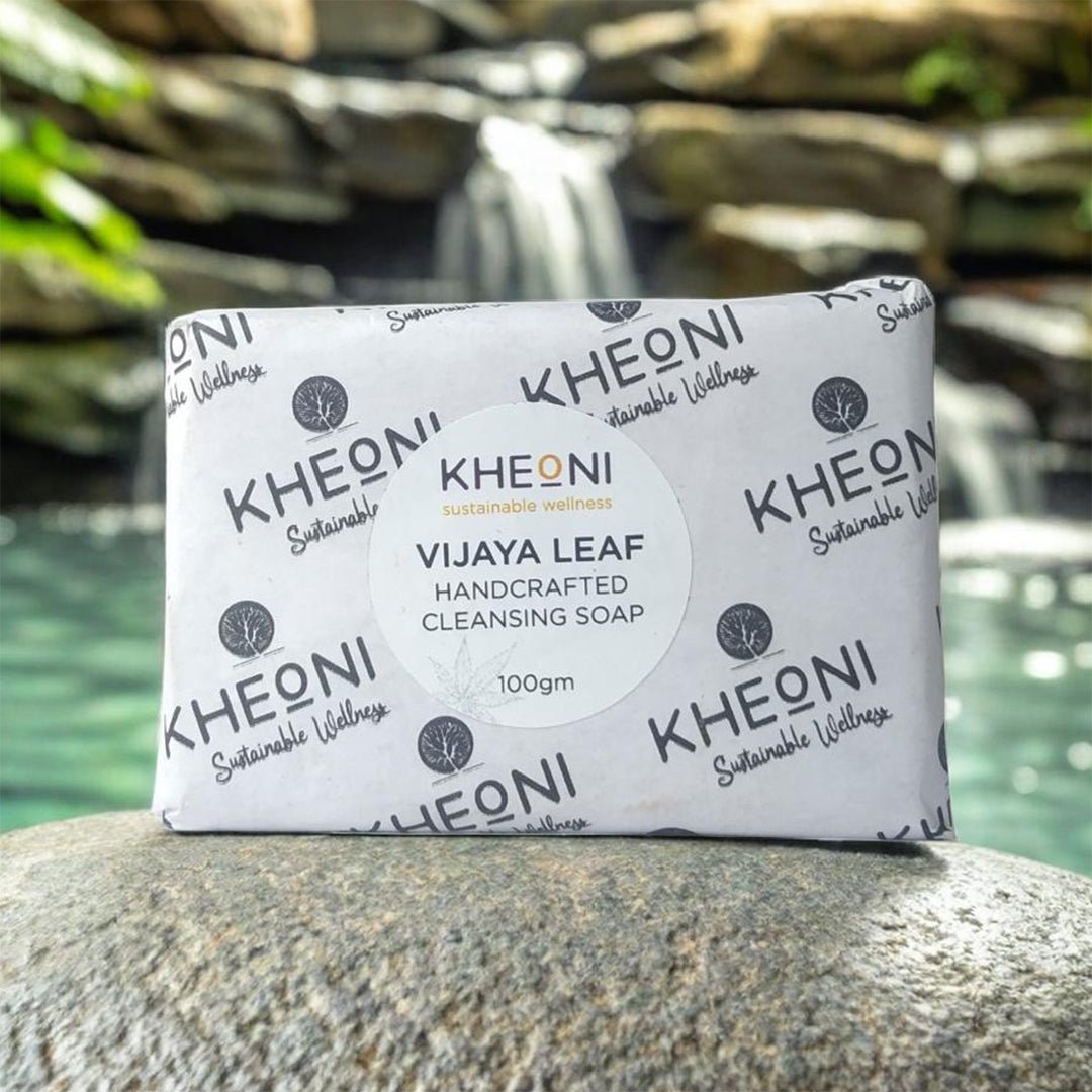 Vijaya Leaf Handcrafted Cleansing Soap | Natural Herbal Bath Bar – Soap on Brown Living™. SKU: KHVLS - 0001. Img 2.