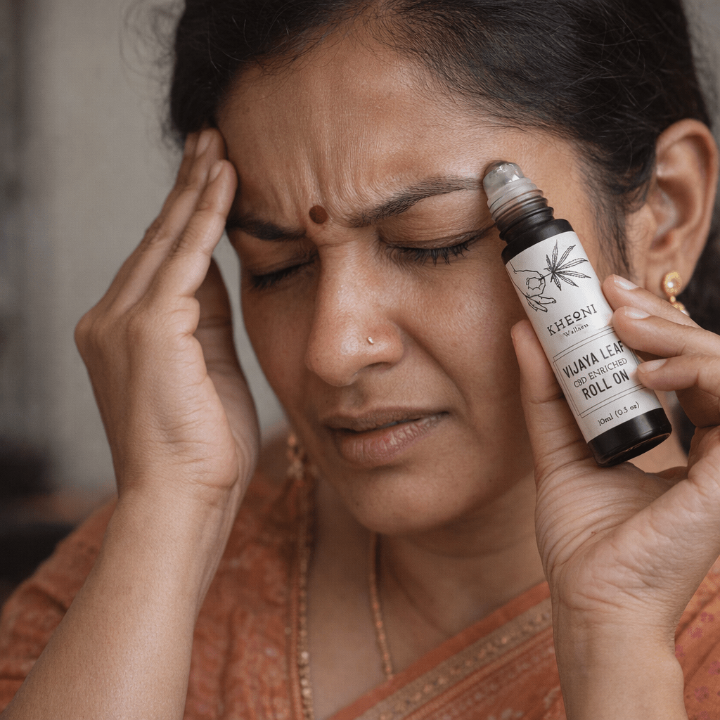 Vijaya Leaf Roll On| Aromatic Roll - On | Daily Use – Body Oil on Brown Living™. SKU: VLROCB010L. Img 3.