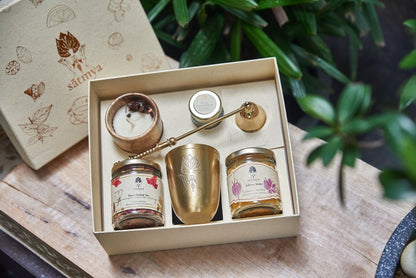 Vilāsa Gift Box - Premium Herbal Wellness Set – Gift Giving by Sātmya available on Brown Living™. . SKU: Vilas_500gms. Img 2.