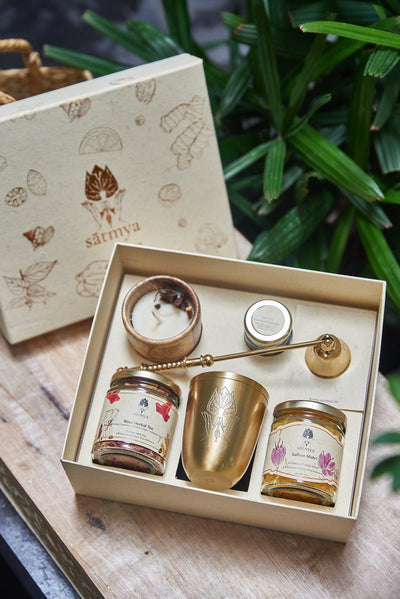 Vilāsa Gift Box - Premium Herbal Wellness Set – Gift Giving on Brown Living™. SKU: Vilas_500gms. Img 11.