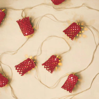 Vine Handcrafted Bamboo String Lights – Decorative Festive Lighting – Home Decor on Brown Living™. SKU: BEDE - 716R. Img 1.