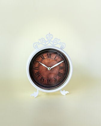 Vintage Style Desk Clock | Decorative Table Clock for Home & Office – Clock on Brown Living™. SKU: ANTVCDCHH. Img 1.