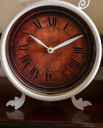 Vintage Style Desk Clock | Decorative Table Clock for Home & Office – Clock on Brown Living™. SKU: ANTVCDCHH. Img 3.