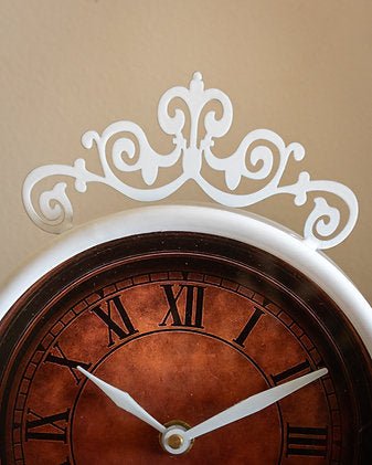 Vintage Style Desk Clock | Decorative Table Clock for Home & Office – Clock on Brown Living™. SKU: ANTVCDCHH. Img 4.