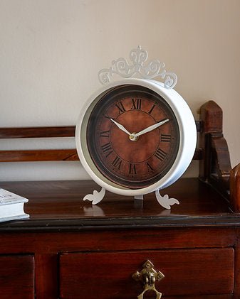 Vintage Style Desk Clock | Decorative Table Clock for Home & Office – Clock on Brown Living™. SKU: ANTVCDCHH. Img 5.