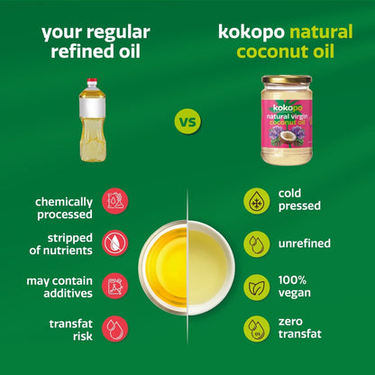 Virgin Coconut Oil Cold Pressed | Pack of 2 | Unrefined – Cooking Oils on Brown Living™. SKU: VCOCP - 500 - 2. Img 2.