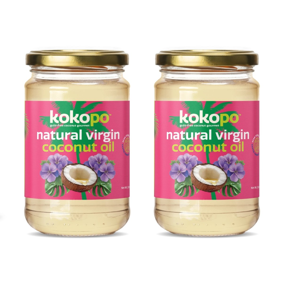 Virgin Coconut Oil Cold Pressed | Pack of 2 | Unrefined – Cooking Oils by KOKOPO Foods available on Brown Living™. . SKU: VCOCP - 500 - 2. Img 1.