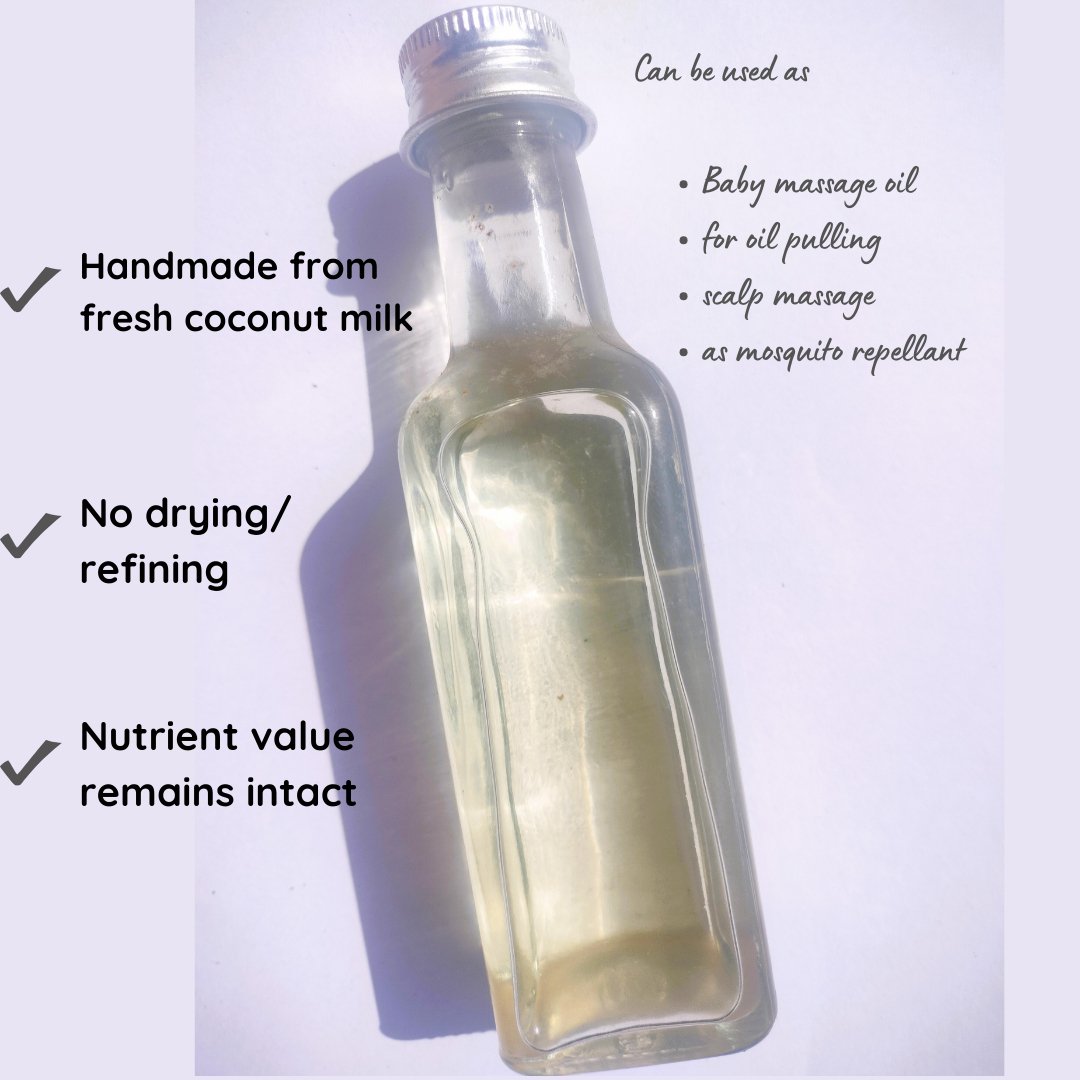 Virgin Coconut Oil - From Fresh Coconut Milk - 100ml | Verified Sustainable by Brown Living™