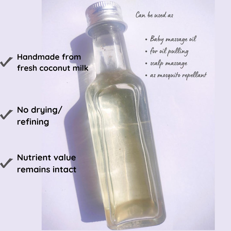 Virgin Coconut Oil - From Fresh Coconut Milk - 100ml | Verified Sustainable Body Oil on Brown Living™
