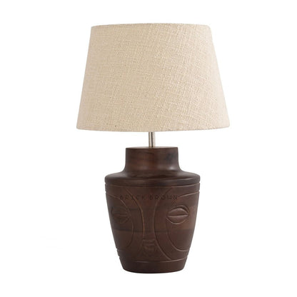 Visage Night Lamp | Handcrafted Mango Wood Table Lamp | Verified Sustainable by Brown Living™