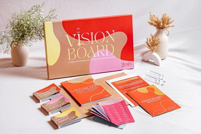 Vision Board Journal for Adults – Goal Setting & Dream Planning – Stationary on Brown Living™. SKU: BL - ZF - 01. Img 2.