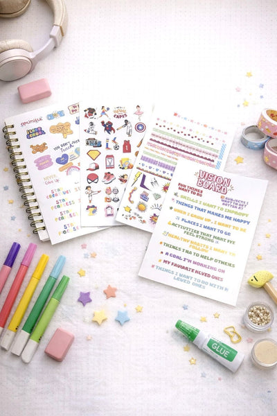 Vision Board Kit for Kids | Creative Goal - Setting & Mindfulness Tool – Notebooks & Notepads on Brown Living™. SKU: BL-ZF-02. Img 6.