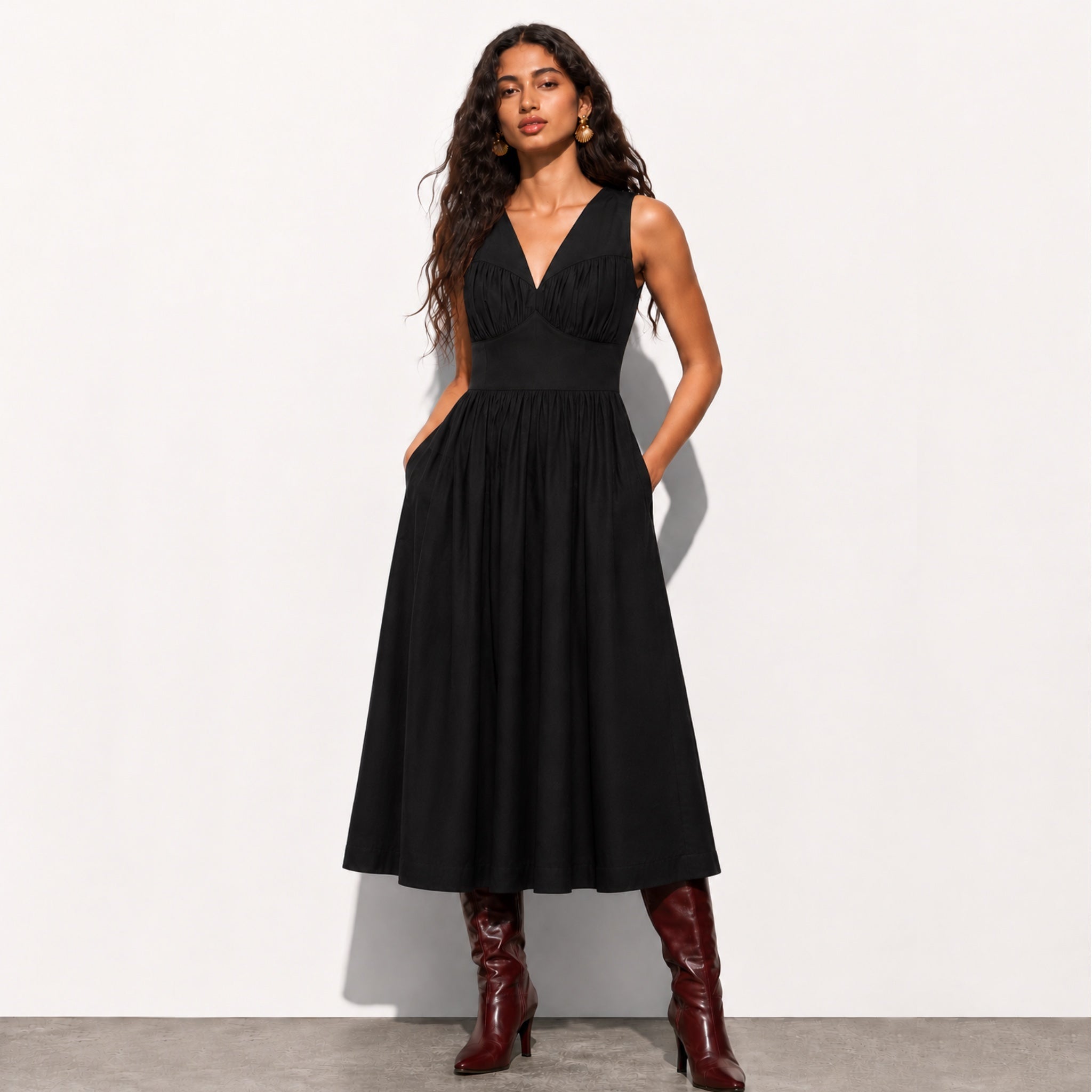 Vivienne Cotton Dress – Elegant & Comfortable Women's Wear by erna – Brown Living™