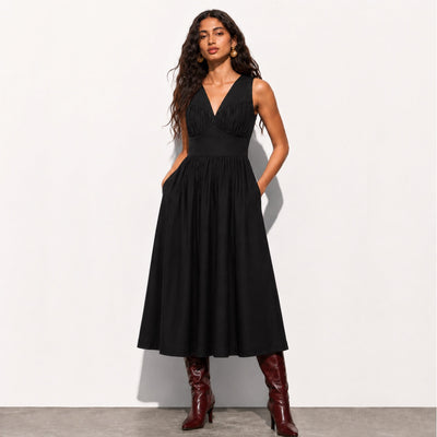 Vivienne Cotton Dress – Elegant & Comfortable Women’s Wear – Womens Dress on Brown Living™. SKU: ER-VIVIENNE-DRS-XS-001. Img 5.