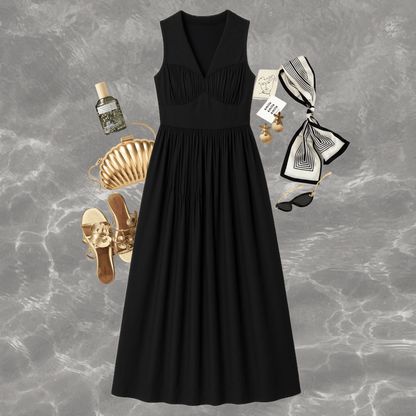 Vivienne Cotton Dress – Elegant & Comfortable Women’s Wear – Womens Dress by erna available on Brown Living™. Xs . SKU: ER - VIVIENNE - DRS - XS - 001. Img 2.