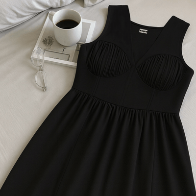 Vivienne Cotton Dress – Elegant & Comfortable Women’s Wear – Womens Dress on Brown Living™. SKU: ER - VIVIENNE - DRS - XS - 001. Img 3.