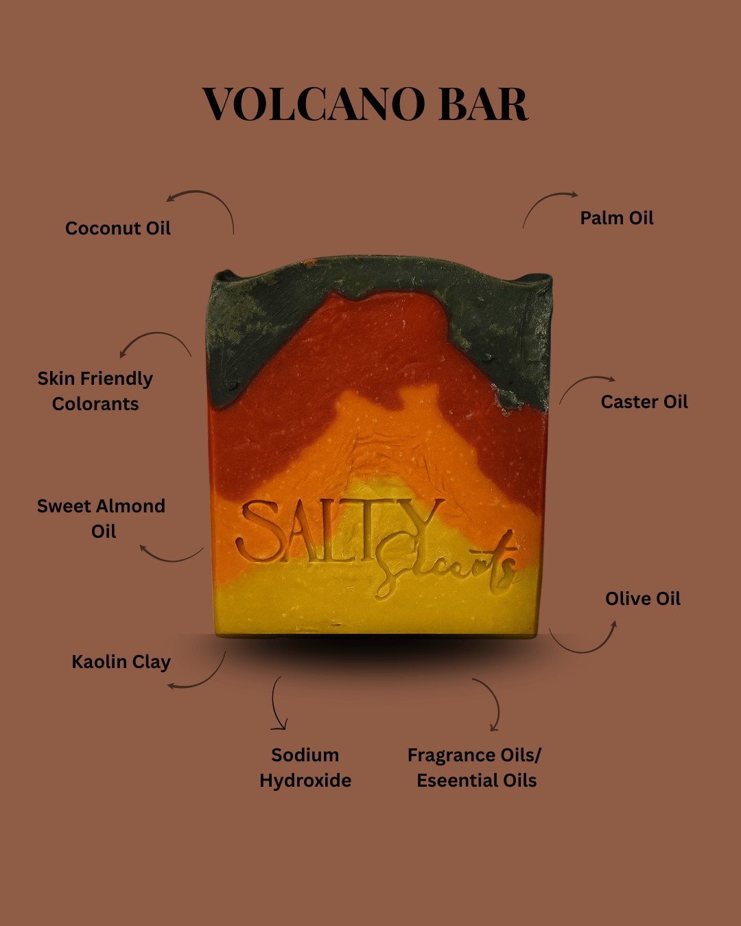 Volcano Bar Soap | Handmade Natural Bath Soap with Invigorating Scent – Body Soap on Brown Living™. SKU: SLTYSECRT-09. Img 4.